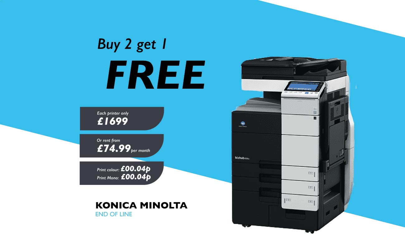 Buy 2 get 1 free Konica Minolta A3 office machines